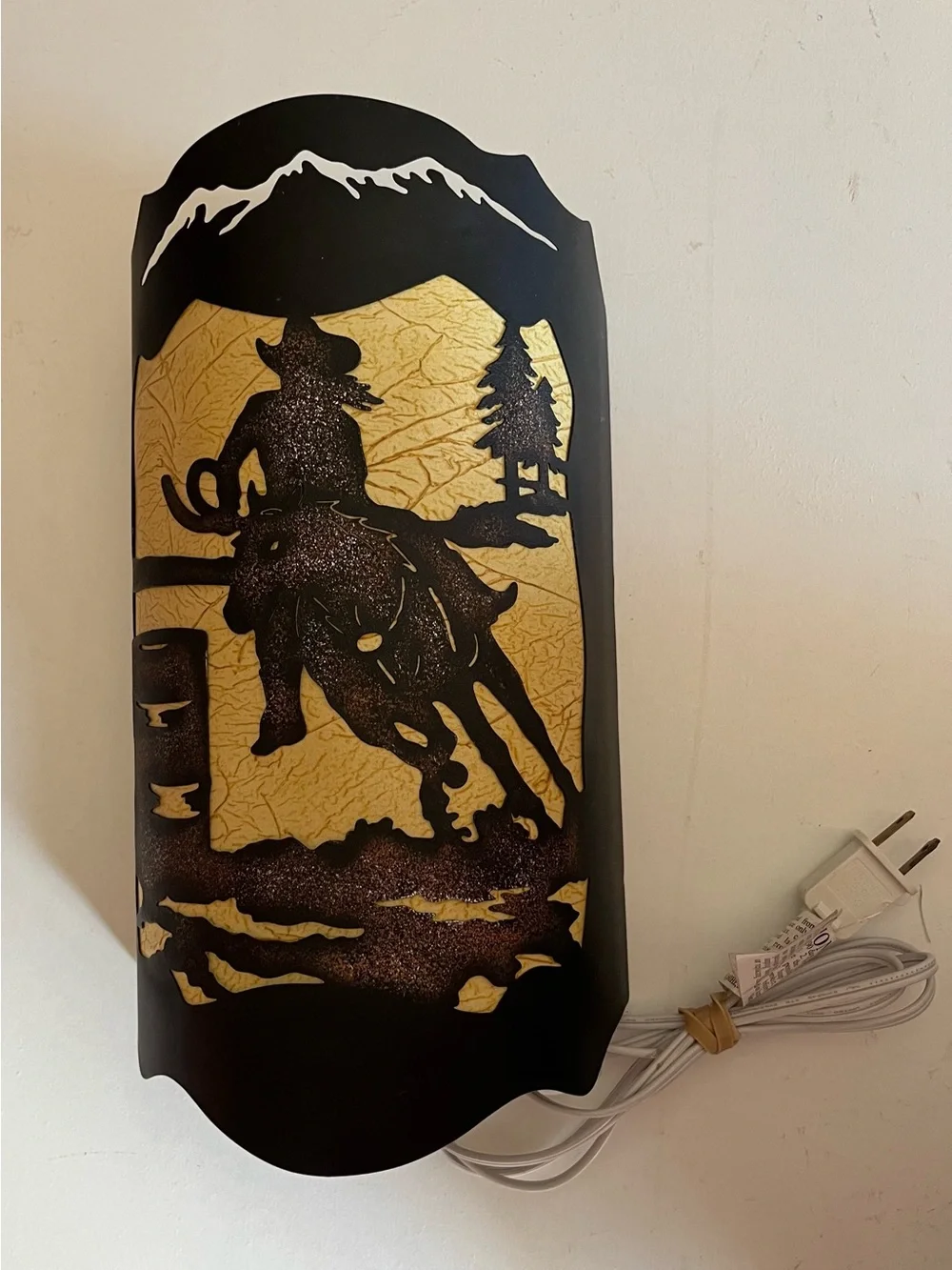 Rustic Western Cowboy Barrel Racing Wall Sconce Light - Vintage Look Nightlight